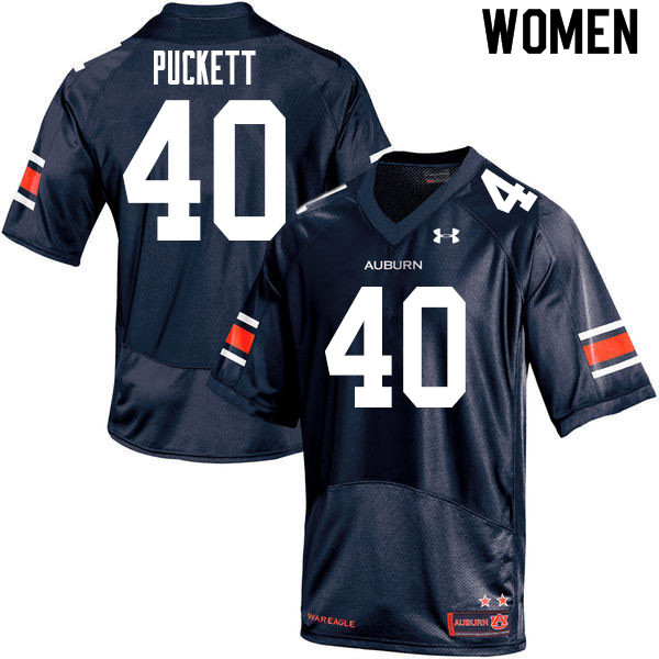 Auburn Tigers Women's Jacoby Puckett #40 Navy Under Armour Stitched College 2020 NCAA Authentic Football Jersey YZV4374SL